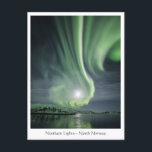 Noordelijke Lichten Noorwegen Briefkaart<br><div class="desc">Een landschapsfoto met de groene noordelijke lichten (Aurora borealis) in de noorderavond boven Noord-Noorwegen, Scandinavië.</div>