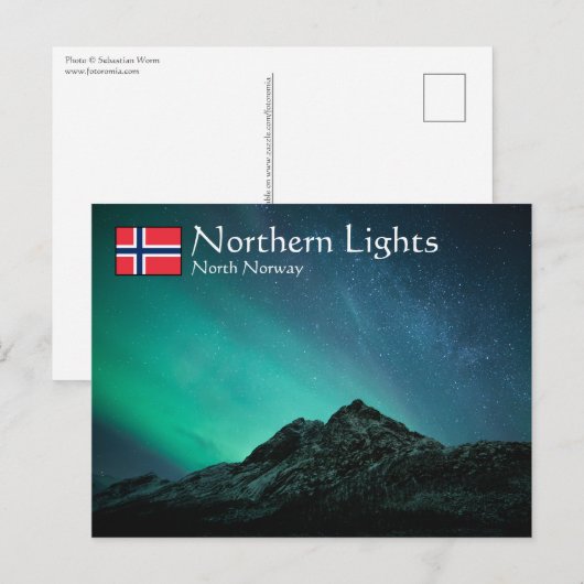 Noordelijke Lichten Noorwegen Briefkaart (Voorkant / Achterkant)