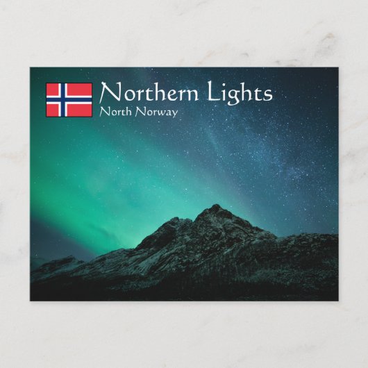 Noordelijke Lichten Noorwegen Briefkaart (Voorkant)