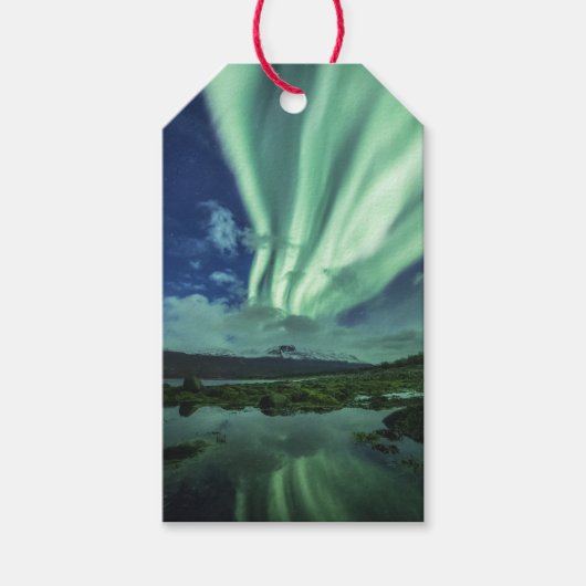 Noordelijke Lichten Noorwegen Cadeaulabel (Voorkant)