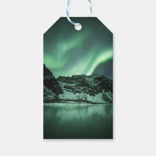 Noordelijke Lichten Noorwegen Cadeaulabel (Voorkant)