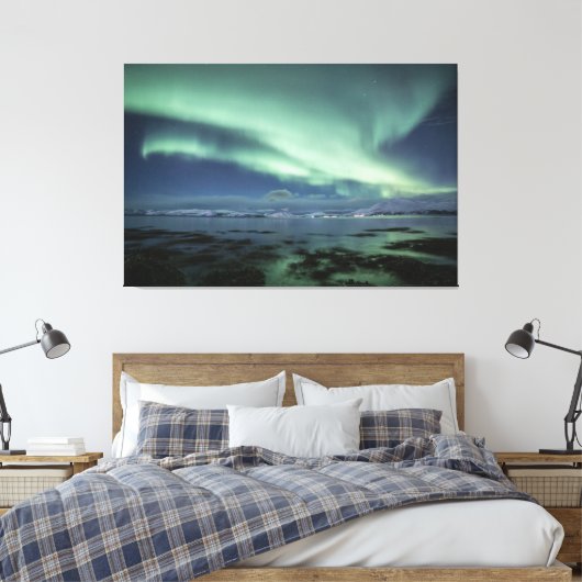 Noordelijke Lichten Noorwegen Canvas Afdruk (Insitu (Slaapkamer))