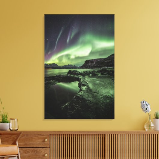 Noordelijke Lichten Noorwegen Canvas Afdruk (Insitu (Woonkamer))