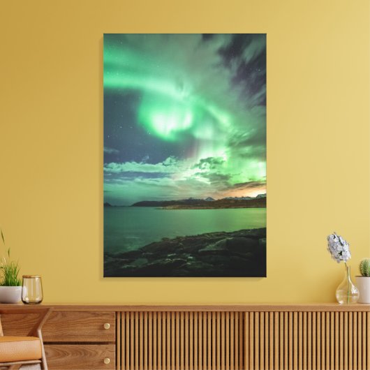 Noordelijke Lichten Noorwegen Canvas Afdruk (Insitu (Woonkamer))
