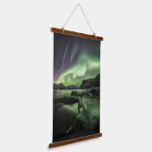Noordelijke Lichten Noorwegen Hangend Wandkleed (Gebogen)