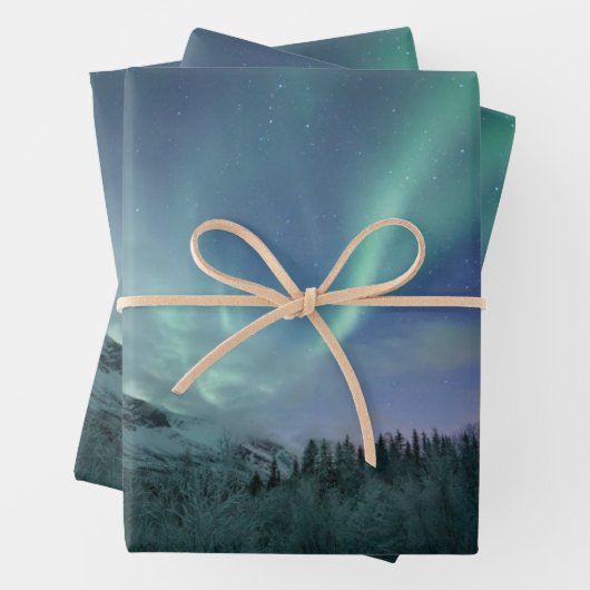 Noordelijke Lichten Noorwegen Inpakpapier Vel (In situ)