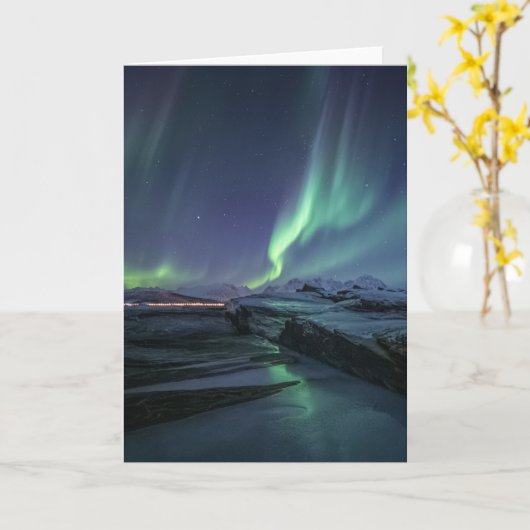 Noordelijke Lichten Noorwegen Kaart (Gele Bloem)