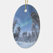 Noordelijke Lichten Noorwegen Keramisch Ornament (Links)