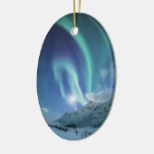 Noordelijke Lichten Noorwegen Keramisch Ornament (Links)