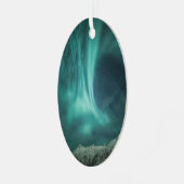 Noordelijke Lichten Noorwegen Metalen Ornament (Voorkant links)