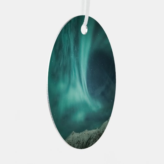 Noordelijke Lichten Noorwegen Metalen Ornament (Voorkant Rechts)