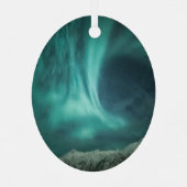 Noordelijke Lichten Noorwegen Metalen Ornament (Achterkant)