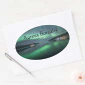 Noordelijke Lichten Noorwegen Ovale Sticker (Envelop)