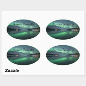 Noordelijke Lichten Noorwegen Ovale Sticker (Vel)