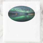 Noordelijke Lichten Noorwegen Ovale Sticker (Tas)
