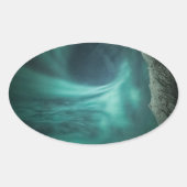 Noordelijke Lichten Noorwegen Ovale Sticker (Voorkant)