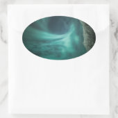 Noordelijke Lichten Noorwegen Ovale Sticker (Tas)