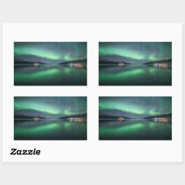 Noordelijke Lichten Noorwegen Rechthoekige Sticker