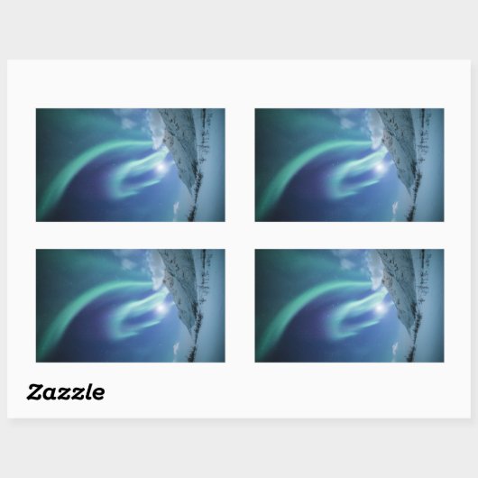 Noordelijke Lichten Noorwegen Rechthoekige Sticker (Vel)