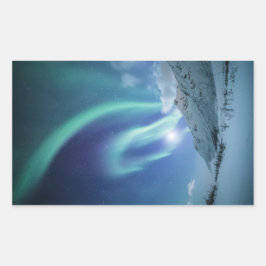 Noordelijke Lichten Noorwegen Rechthoekige Sticker