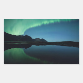 Noordelijke Lichten Noorwegen Rechthoekige Sticker