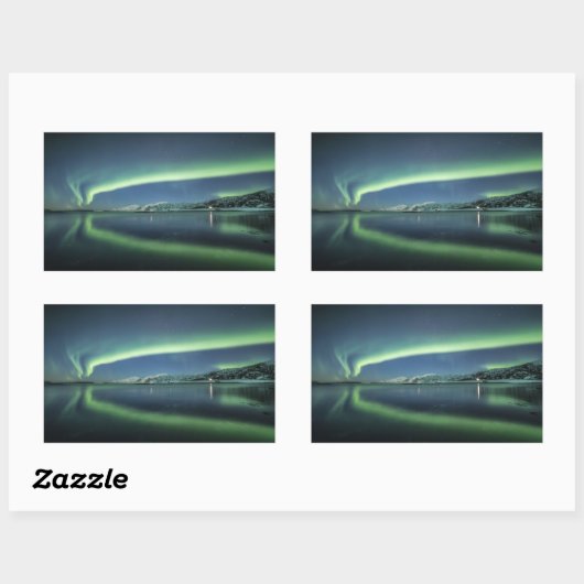 Noordelijke Lichten Noorwegen Rechthoekige Sticker (Vel)