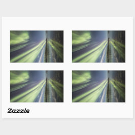 Noordelijke Lichten Noorwegen Rechthoekige Sticker