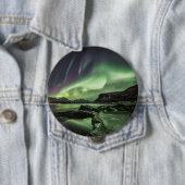 Noordelijke Lichten Noorwegen Ronde Button 4,0 Cm (In situ)