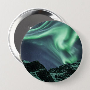 Noordelijke Lichten Noorwegen Ronde Button 4,0 Cm