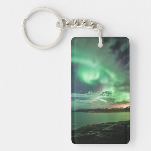 Noordelijke Lichten Noorwegen Sleutelhanger (Voorkant)