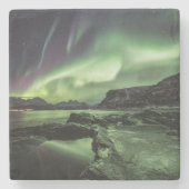 Noordelijke Lichten Noorwegen Stenen Onderzetter (Voorkant)