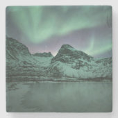 Noordelijke Lichten Noorwegen Stenen Onderzetter (Voorkant)