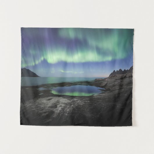 Noordelijke Lichten Noorwegen Wandkleed (Voorkant (horizontaal))