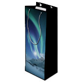 Noordelijke Lichten Noorwegen Wijn Cadeautas (Achterkant Gekanteld)