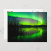 Noordelijke lichten op het meer briefkaart (Voorkant / Achterkant)