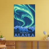 Noordelijke lichten - Petersburg, Alaska Canvas Afdruk (Insitu (Woonkamer))