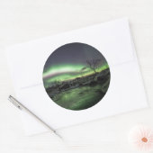 Noordelijke lichten ronde sticker (Envelop)