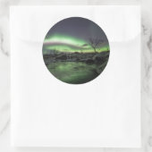 Noordelijke lichten ronde sticker (Tas)