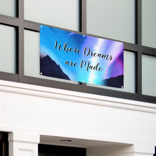 Noordelijke lichten spandoek (Buitenkant Gebouw)