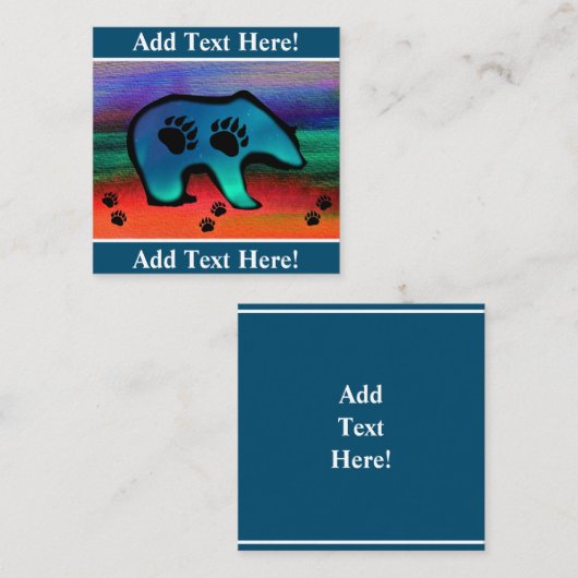 Noordelijke Lichten Spirit Beer Square Visitekaart Vierkante Visitekaartje (Voorkant / Achterkant)