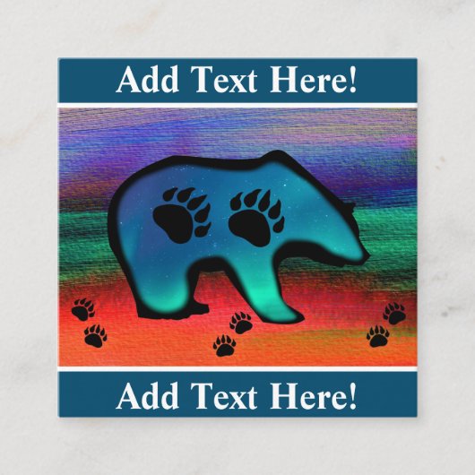 Noordelijke Lichten Spirit Beer Square Visitekaart Vierkante Visitekaartje (Voorkant)