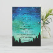 Noordelijke lichten tijdens de nachtelijke uitnodi kaart (Staand voorkant)