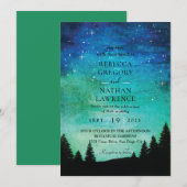 Noordelijke lichten tijdens de nachtelijke uitnodi kaart (Voorkant / Achterkant)