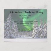 Noordelijke lichten tijdens de winter aankondigingskaart (Voorkant)