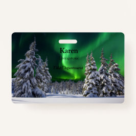 Noordelijke lichten tijdens de winter badge