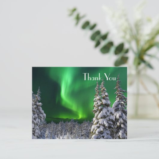 Noordelijke lichten tijdens de winter briefkaart (Staand voorkant)