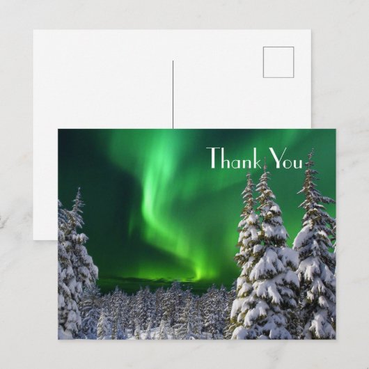 Noordelijke lichten tijdens de winter briefkaart (Voorkant / Achterkant)