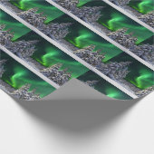 Noordelijke lichten tijdens de winter cadeaupapier (Hoek)