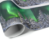 Noordelijke lichten tijdens de winter cadeaupapier (Rol Hoek)