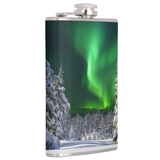 Noordelijke lichten tijdens de winter heupfles (Rechts)